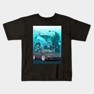 RX7 fd3s with 13b background Kids T-Shirt